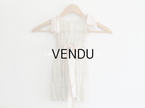 画像3: アンティーク ドール用 レースのドレス　ピンクのリボン付 (3)