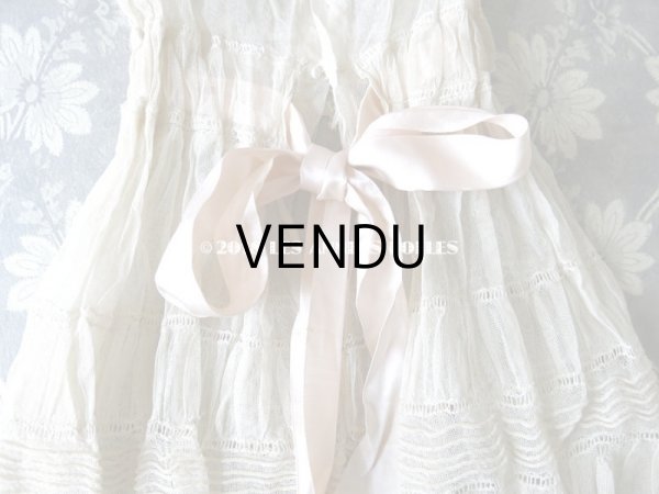 画像11: アンティーク ドール用 レースのドレス　ピンクのリボン付 (11)