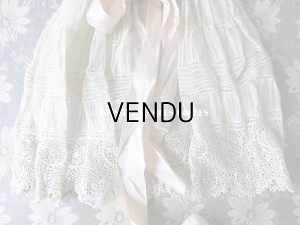 画像12: アンティーク ドール用 レースのドレス　ピンクのリボン付 (12)