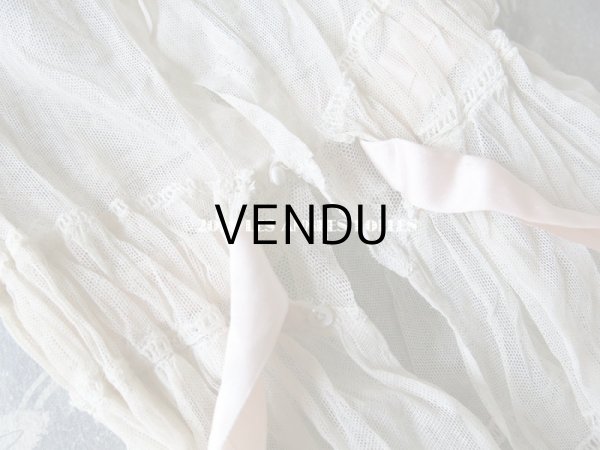 画像13: アンティーク ドール用 レースのドレス　ピンクのリボン付 (13)