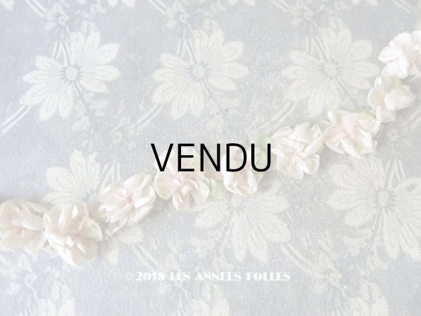 画像9: 1900年代 アンティーク シルクシフォンの薔薇のリース 淡いピンク (9)