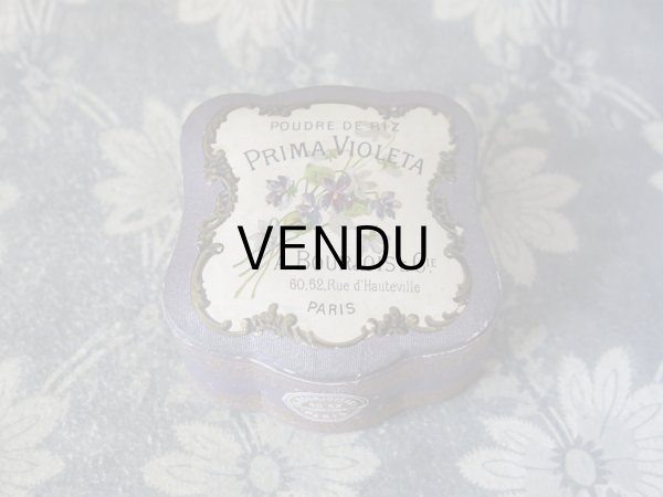 画像2: アンティーク パウダーボックス POUDRE DE RIZ PRIMA VIOLETA - BOURJOIS PARIS - (2)