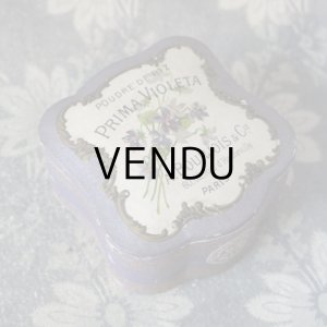 画像: アンティーク パウダーボックス POUDRE DE RIZ PRIMA VIOLETA - BOURJOIS PARIS -