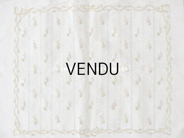 画像3: 19世紀 アンティーク 薔薇のリボン刺繍　ファブリック パネル (3)
