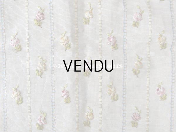 画像8: 19世紀 アンティーク 薔薇のリボン刺繍　ファブリック パネル (8)