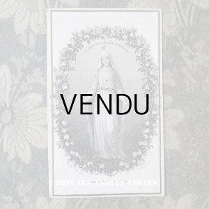 画像: アンティーク  ホーリーカード 聖母マリアと薔薇のリース