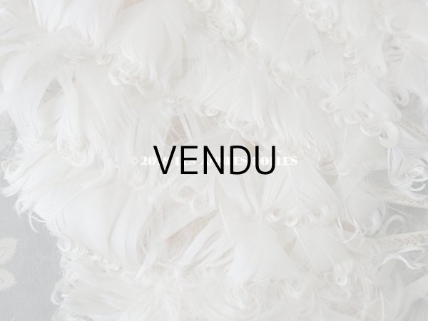 画像5: 1900年代 アンティーク オフホワイトのフェザーのファン  (5)