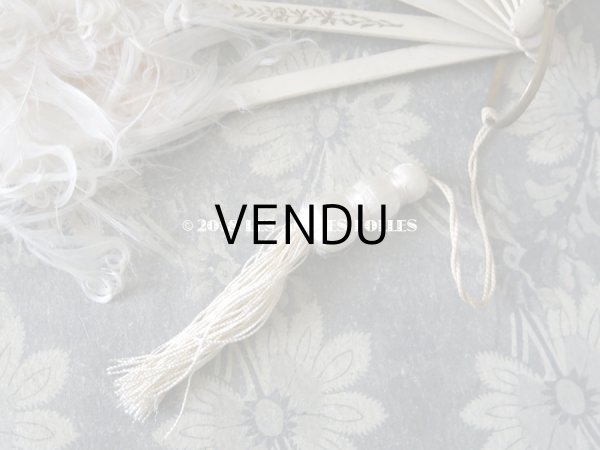 画像7: 1900年代 アンティーク オフホワイトのフェザーのファン  (7)