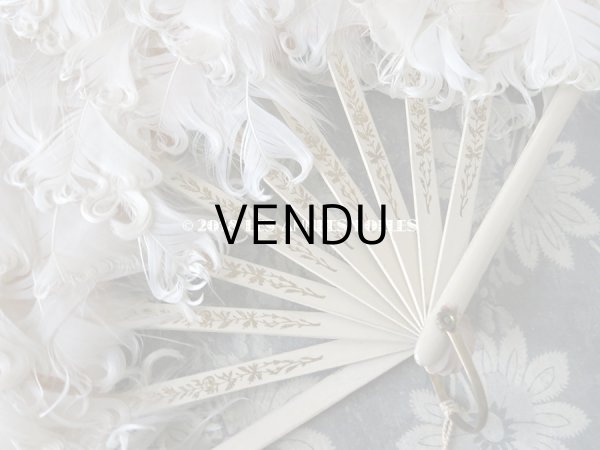 画像6: 1900年代 アンティーク オフホワイトのフェザーのファン  (6)