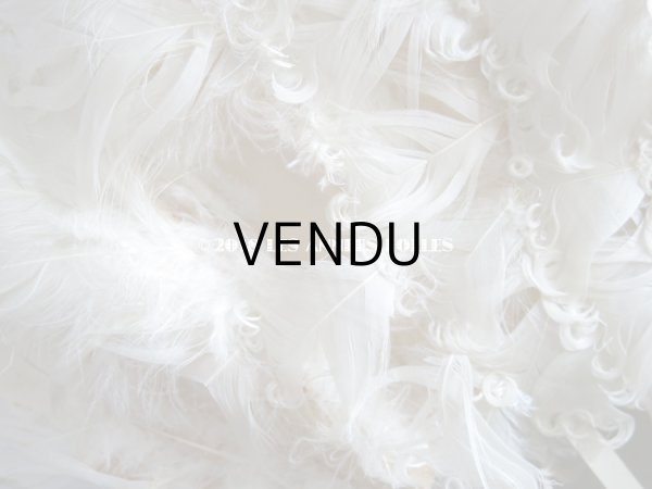 画像4: 1900年代 アンティーク オフホワイトのフェザーのファン  (4)