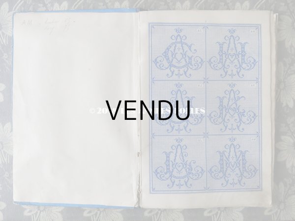 画像3: 19世紀末 アンティーク ダブルモノグラムの刺繍図案帳 MANUELE DE MONOGRAMMES MARQUES N 195 - N.ALEXANDRE&CIE - (3)