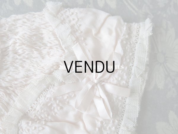 画像3: 1920年代 アンティーク　淡いピンクの少女用ボネ レース＆リボン付 (3)