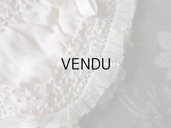 画像4: 1920年代 アンティーク　淡いピンクの少女用ボネ レース＆リボン付 (4)