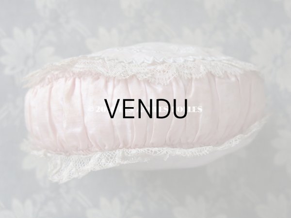 画像4: 1920年代 アンティーク モノグラム刺繍入り ピンクのクッション (4)