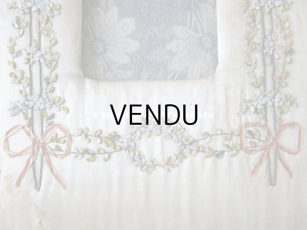 画像6: アンティーク リボン刺繍のフレーム 薔薇とリボン＆勿忘草のガーランド (6)