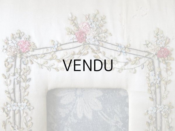 画像5: アンティーク リボン刺繍のフレーム 薔薇とリボン＆勿忘草のガーランド (5)