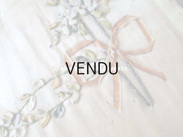 画像13: アンティーク リボン刺繍のフレーム 薔薇とリボン＆勿忘草のガーランド (13)