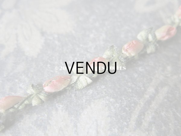 画像6: 19世紀末 アンティーク シルク製  ロココトリム ピンクの薔薇 ロココリボン (6)