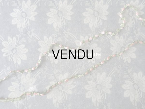 画像3: 19世紀末 アンティーク シルク製  ロココトリム ピンクの薔薇 ロココリボン (3)