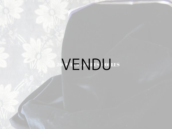 画像5: 19世紀末 アンティーク ファブリック シルク製 ベルベット 黒 72×50cm　 (5)