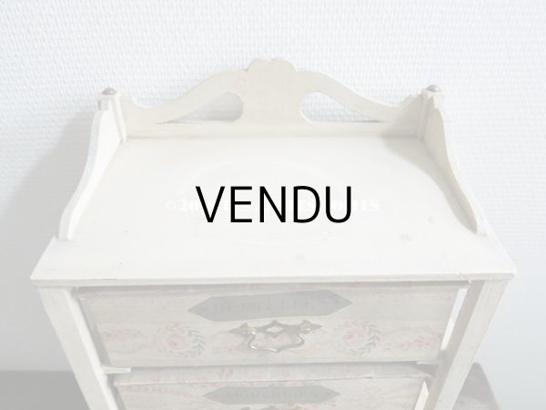 画像3: 1900年代 アンティーク カルトナージュチェスト  薔薇のガーランド (3)