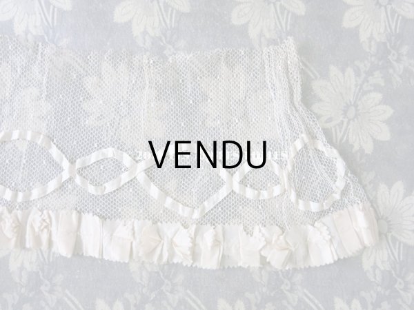 画像7: 1900年代 アンティーク フリル付レース ドレスの裾  1.25m  (7)