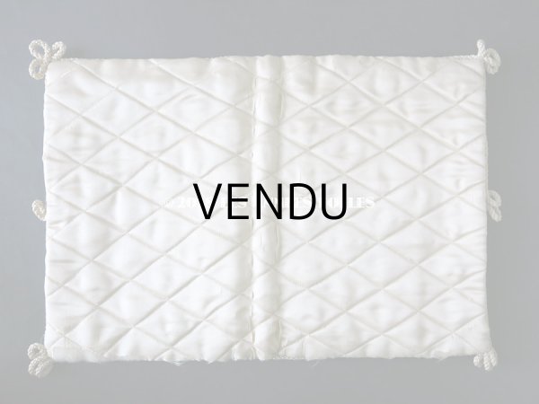 画像3: アンティーク シルク製 ハンキーケース 薔薇の花かご & ガーランド リボン刺繍  ハンカチ用ポシェット  (3)