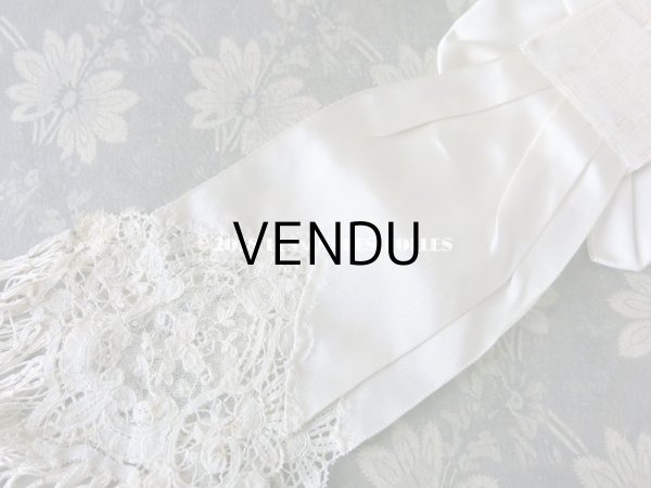 画像11: 1900年代 アンティーク ポワン・ド・ローズ＆デュセスレースの装飾入り コミュニオンの腕章　【ポワン・ド・ローズ】 (11)