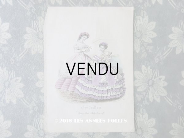 画像1: 【クリスマスセール2018対象外】 19世紀 アンティーク モード版画 モード雑誌 CENDRILLON (1)