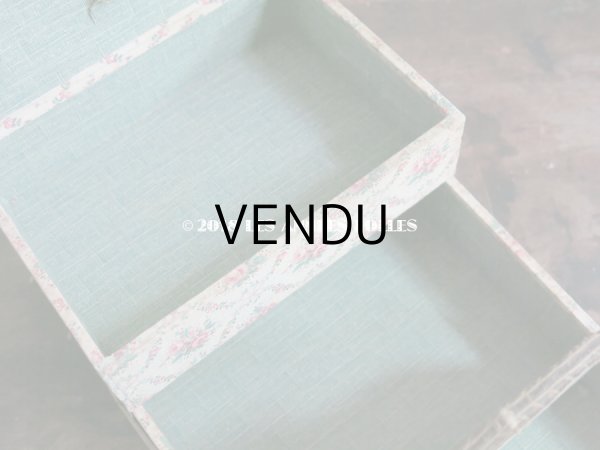 画像12: 【クリスマスセール2018対象外】 1900年代 アンティーク 薔薇模様の裁縫箱　カルトナージュボックス  (12)