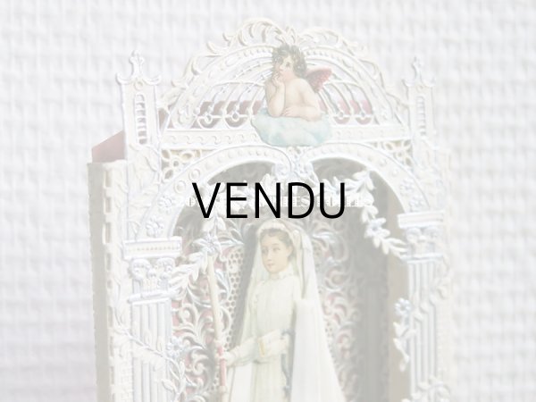 画像3: アンティーク  初聖体の立体カニヴェ コミュ二オンの少女  (3)