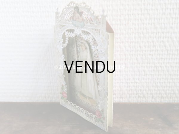 画像5: アンティーク  初聖体の立体カニヴェ コミュ二オンの少女  (5)