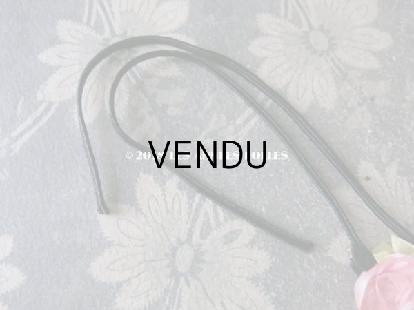 画像8: 未使用 1920年代 アンティーク バレエ用 シルクシフォン ピンクの薔薇のヘッドリース 箱入り (8)