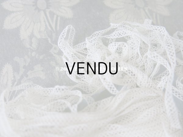 画像3: 未使用 アンティーク ドール用  極細 チュールレース オフホワイト 100m 4mm幅 (3)