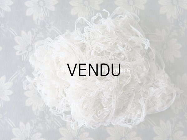 画像11: 未使用 アンティーク ドール用  極細 チュールレース オフホワイト 100m 4mm幅 (11)