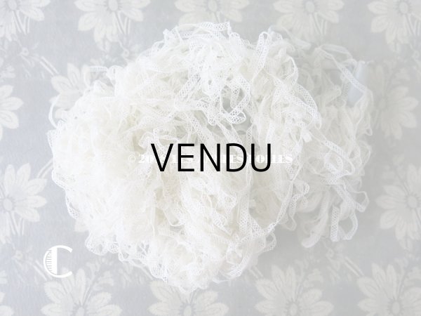 画像7: 未使用 アンティーク ドール用  極細 チュールレース オフホワイト 100m 4mm幅 (7)