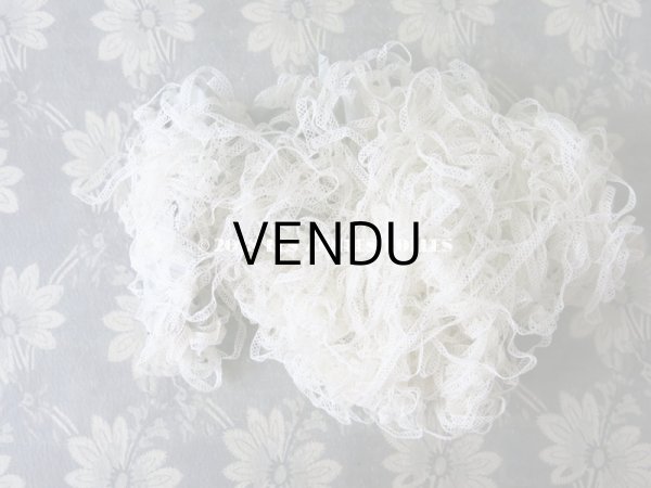 画像8: 未使用 アンティーク ドール用  極細 チュールレース オフホワイト 100m 4mm幅 (8)