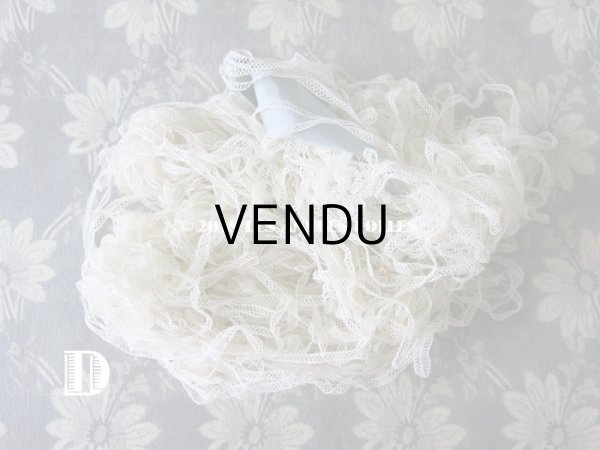 画像10: 未使用 アンティーク ドール用  極細 チュールレース オフホワイト 100m 4mm幅 (10)