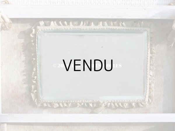 画像5: 1900年代 アンティーク　カルトナージュのラック ミラー付 フリル＆薔薇模様 (5)