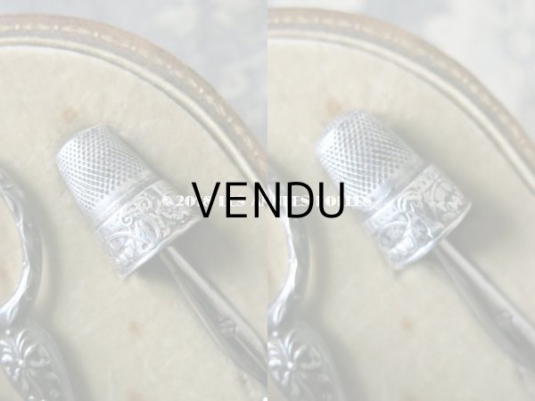 画像8: 1900年代 アンティーク シルバー製 リボン柄のソーイングセット 裁縫道具 (8)