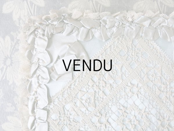 画像6: 19世紀末 アンティーク シルク製 ハンキーケース グレイッシュブルー ハンカチ用ポシェット  (6)