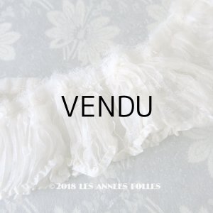 画像: 19世紀末 アンティーク  シルク製モスリン プリーツ生地 ファブリック アイボリー　