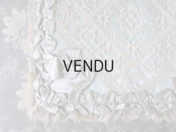 画像8: 19世紀末 アンティーク シルク製 ハンキーケース グレイッシュブルー ハンカチ用ポシェット  (8)