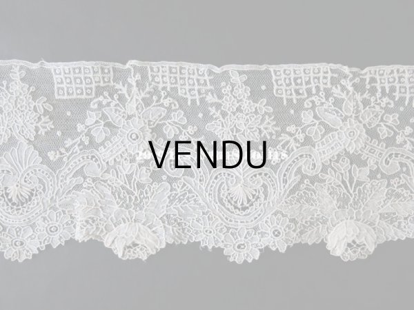 画像4: 19世紀末 アンティーク ニードルレース ポワンドガーズ ポワンドローズ 【ポワン・ド・ガーズ】 【ポワン・ド・ローズ】  98cm (4)