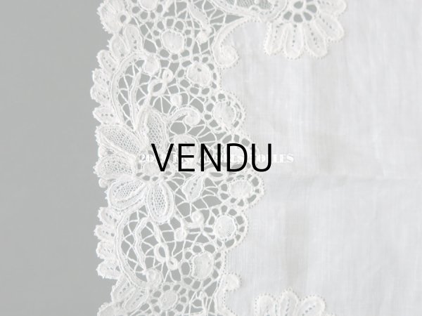 画像3: アンティーク ポワンドガーズ & デュシェス 結婚式のハンカチ 『ポワン・ド・ガーズ』 (3)