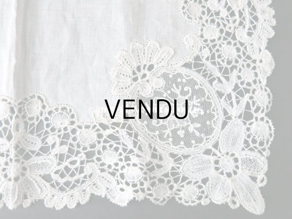 画像7: アンティーク ポワンドガーズ & デュシェス 結婚式のハンカチ 『ポワン・ド・ガーズ』 (7)