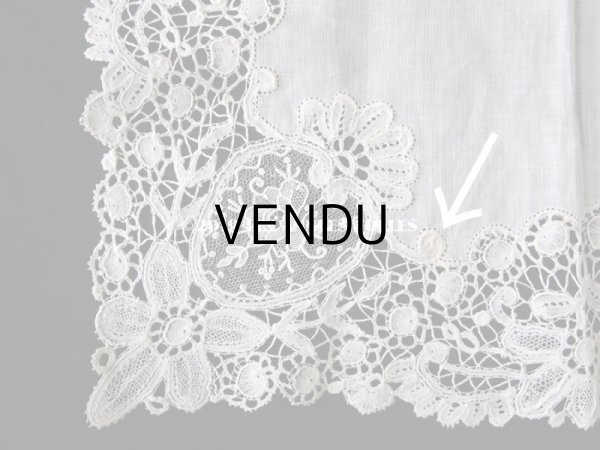 画像4: アンティーク ポワンドガーズ & デュシェス 結婚式のハンカチ 『ポワン・ド・ガーズ』 (4)