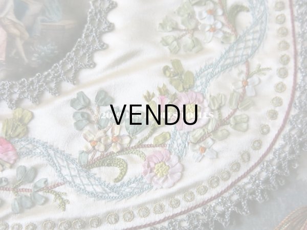 画像7: 19世紀 アンティーク シルク製　ロココ調 オモニエール (7)