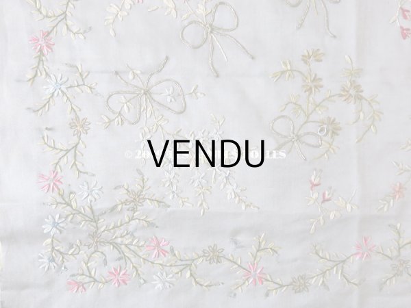 画像12: 19世紀 アンティーク リボン刺繍のパネル ファブリック (12)