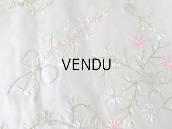 画像17: 19世紀 アンティーク リボン刺繍のパネル ファブリック (17)